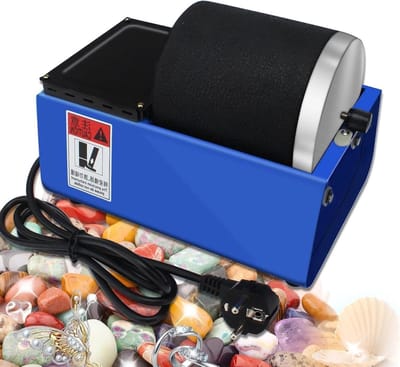 Elektrische Steen Polijstmachine - Rots Trommel - Edelstenen Maken - Lekvrij Rubberen Loop - 3200 Gram - Zwart