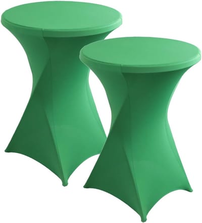 Statafelhoezen Set - Elastische Hoezen - Feestelijke Aankleding - Versterkt Voetontwerp - Ø 80-85 cm - Groen