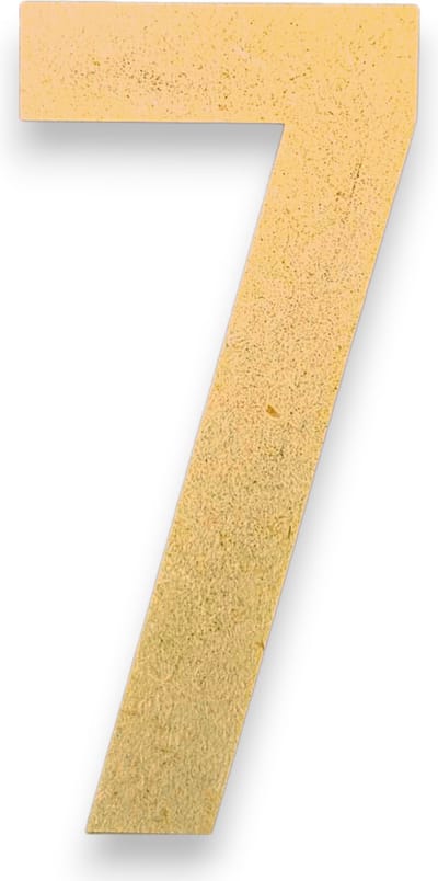 MGM Trading - 7 - Letters en Cijfers van MDF - 10 cm hoog - 9MM Dik - Beige - Laser gesneden - Per Stuk