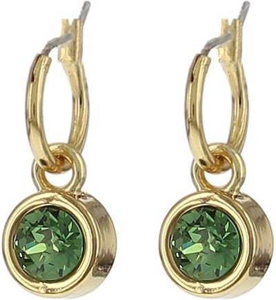 Biba Hang Oorbellen met Swarovski Steentje Erinite Goud