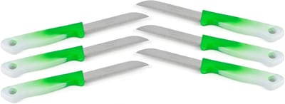 SMH LINE® Kartelmes - 6 Stuks - Tomatenmes met Kartel - Aardappelmesje - RVS - 18,5 cm - Groen