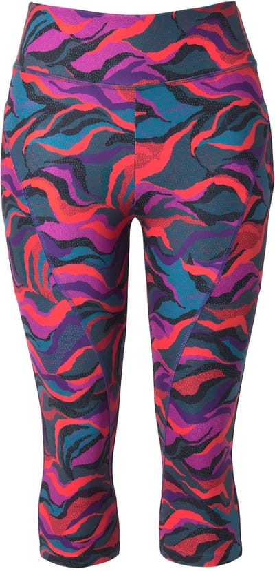 Ulla Popken - Dames - 3/4-sportlegging thermojersey hoge taille gerecycled - Donkerpetrol - Maat 50+