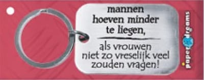 Paper Dreams | RVS Sleutelhanger | Mannen hoeven minder te liegen