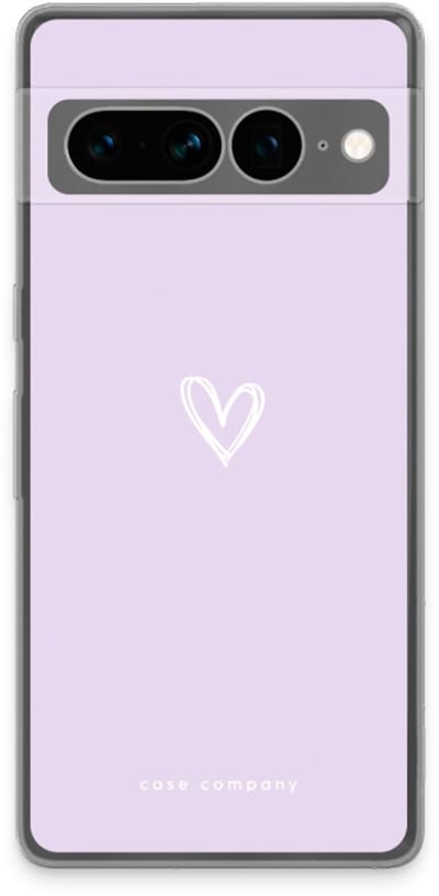 Case Company® - Hoesje geschikt voor Google Pixel 7 Pro hoesje - Klein hartje paars - Soft Cover Telefoonhoesje - Bescherming aan alle Kanten en Schermrand