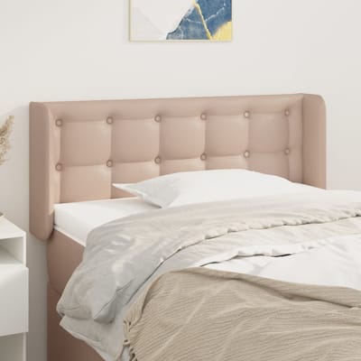 vidaXL - Hoofdbord - met - randen - 103x16x78/88 - cm - kunstleer - cappuccinokleur