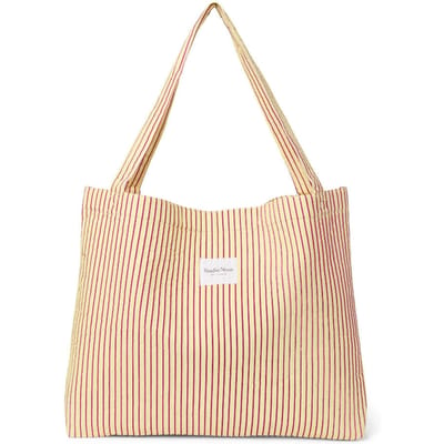 Studio Noos poplin mom bag butter yellow striped