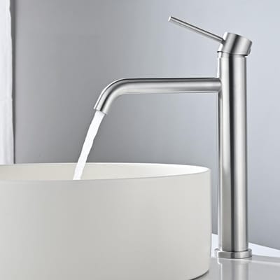 Dailygoods- Badkamermengkraan Geluidsarm Ventiel - Wastafelkraan - Eengreeps Kraan - Warm/Koudwaterkraan - Geborsteld - Hoogwaardige Materialen