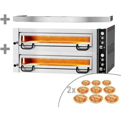 GGM Gastro Elektro Pizzaofen Power - 9+9x 34 cm - Manuell - inkl. Haube