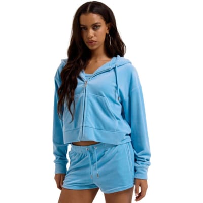 Juicy Couture Juicy Couture Iccle Outline Cropped Hoodie BLAUW - Maat M