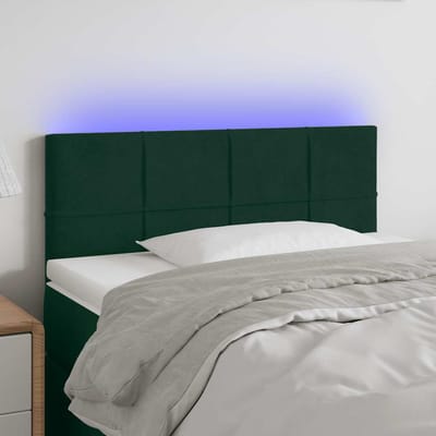 vidaXL - Hoofdbord - LED - 80x5x78/88 - cm - fluweel - donkergroen