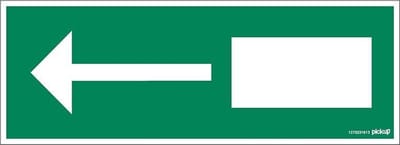 Pickup bord 33x12 cm - Nooduitgang pijl - conform oude NEN-ISO7010