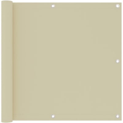 Balkonscherm Privacy - 90 x 500 cm - Waterdicht Oxford Doek - Windscherm met Aluminium Oogjes - Inclusief 24m Touw - Crème
