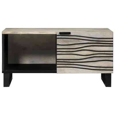 vidaXL - Salontafel - Wit - 80 - x - 50 - x - 40 - cm - Bewerkt - hout
