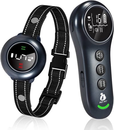 2-in-1 Antiblafband Apparaat met Afstandsbediening & Trainingshalsband voor Honden – Zonder Schok – Geluid & (Sterke) Vibratie – Bereik tot 1000 m (3300 ft) – Oplaadbaar – Anti Balfband voor Honden – IP67 Waterdicht – anti blafband kleine honden