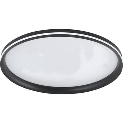 Fabas Luce LED plafondlamp Isy, zwart, Ø 55 cm, metaal, CCT, dimbaar