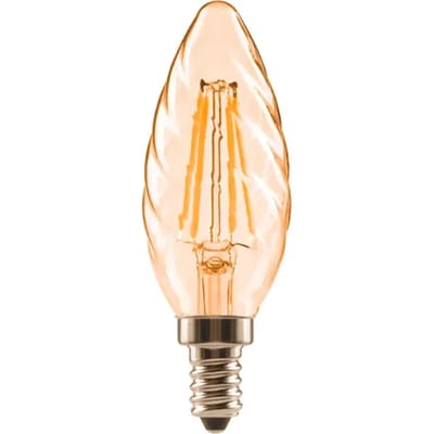 Sencys Ledfilamentlamp Kaars Ct35g Twisted - Amber - D3,5cm - Warm Wit - E14 - 4,5w