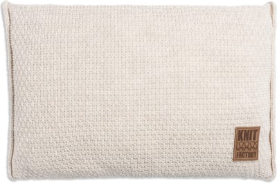 Knit Factory Jesse Sierkussen - Rechthoekig kussen - Kussen woonkamer - Bank kussen - Decoratie kussen - Beige - 60x40 cm - Kussenhoes inclusief kussenvulling
