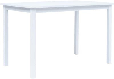Stijlvolle Eettafel Wit 114x71 cm in Massief Rubberhout voor Keuken of Eetkamer