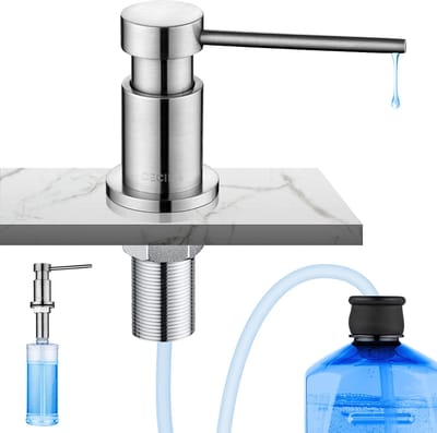 CECIPA max zeeppompje Chroom - 300ML zeepdispenser - zeepdispenser Chroom - zeepdispenser Keuken - zeepdispenser set -Chroom