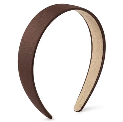 Donkerbruine haarband dames – smalle kunststof diadeem met matte stoflaag – stijlvolle hoofdband voor dagelijks gebruik, styling en modeaccessoires