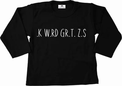 Shirt grote zus-zwart-.k w.rd gr.t. z.s-bekendmaking zwangerschap-Maat 80