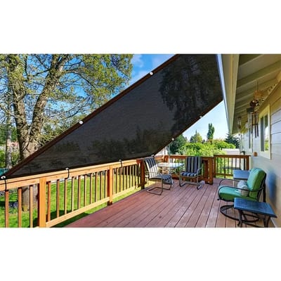Schaduwdoek – Schaduwdoek Vierkant – HDPE Schaduwdoek – 90% UV-Bescherming – Zonwering voor Tuin, Terras, Balkon, Pergola & Carport – Voor Buiten – Zwart – 2 x 3 m – 1 Stuk