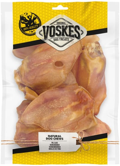 Voskes Hondensnacks Varkensoren - 10 x 8 stuks - Voordeelverpakking