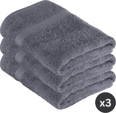 TISECO HOME STUDIO - Badlaken RIVA - SET/3 - 100% katoen - 450 g/m² - 100% katoen - superzacht en zeer absorberend - 70x140 cm - Blue stone