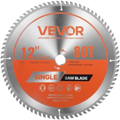 VEVOR cirkelzaagblad (305 mm diameter & 80 scherpe tanden & 3 mm dikte) voor multiplex OSB hardhout, compatibel met cirkelzaag, gelegeerd zaagblad met geluiddempende verwarmingskanalen