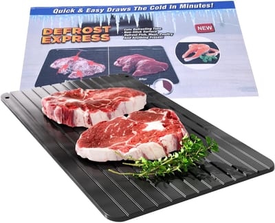 Dailygoods - Ontdooiplaat - Snelle ontdoiplank - Geen elektriciteit - Zwart - Keukengereedschap - Ideaal voor vlees, biefstuk, kip en vis - Handig voo...
