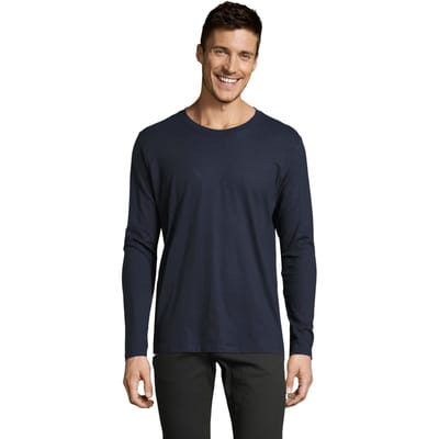 SOLS Heren Imperial Katoenen T-shirt met lange mouwen (Franse marine)