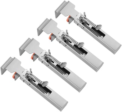 Dailygoods- Ladebevestigingsklem Verstelbaar - Roestvrij Stalen Klem - Kastinstallatie Gereedschap - 4 Stuks - Eenvoudige Installatie - Instelbare Breedte - Ladeklem