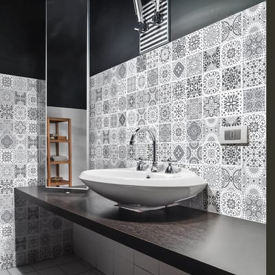 Zelfklevende tegelmuurstickers voor keuken en badkamer - 60 Yanina Azulejo tegelstickers - 60 stickers 20x20cm