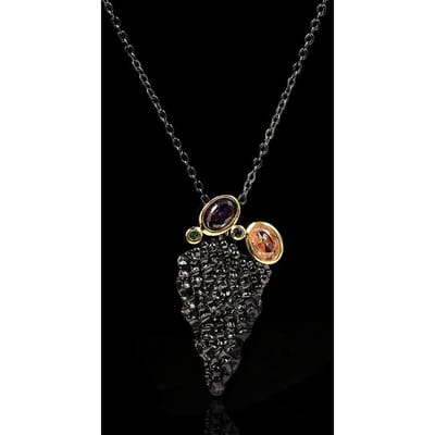 Micro Ensemble Triangulaire Zircon Or Noir Pendentif Accessoires de Bijoux de Mode Collier black