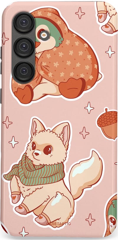 Casetastic hoesje geschikt voor Samsung Galaxy S25 Plus - Dubbellaagse bescherming - Winter avontuur - Fashion Case - Perzik Zand Lichtgrijs