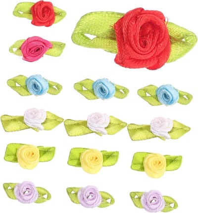 Satijnen Rozen - Stoffen Bloemen - Handgemaakte Decoraties - Zachte Bloemen - 200 Stuks - Diverse Kleuren