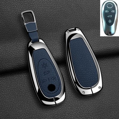 Nouveau Étui de Protection pour Clé de Voiture à Distance Mode Pour Morris Garages Mg Cyberster Alliage de Zinc Cuir Coque de Protection Porte-clés Accessoires black