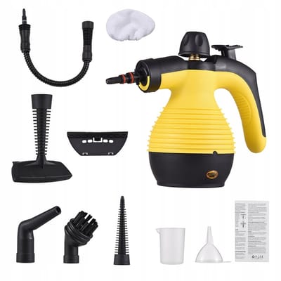 Handheld Hoge Temperatuur Stoomreiniger - Keukenkap Reinigingsmachine - Geel en Zwart - 1050W - Lichtgewicht en Draagbaar - Hoge Efficiëntie en Snelle Verwarming - Veiligheidsdeksel met Veiligheidsslot