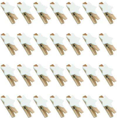 Dailygoods- Sterren Wasknijpers 100 Stuks - Houten Clips - Decoratieve Klemmen - Handwerk - Klemmen voor Kerstmis - Duurzaam Hout - Decoratieve Knijpers