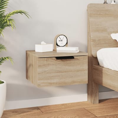 vidaXL - Nachtkastjes - 2 - st - wandgemonteerd - 34x30x20 - cm - sonoma - eikenkleur