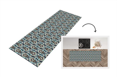 Keukenloper 150x50 cm - Keukenmat vinyl Retro - Bloem - Patronen - Keukenmatten loper - Keuken vloerkleed tapijt