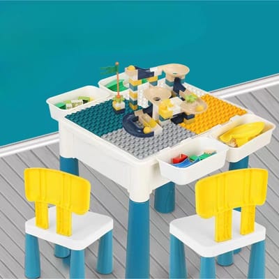 Bouwsteen Tafel Grote Deeltjes Gemonteerd Educatief Kinderspeelgoed Baby Multifunctionele Leertafel voor Mannen en Vrouwen 35*28*18cm