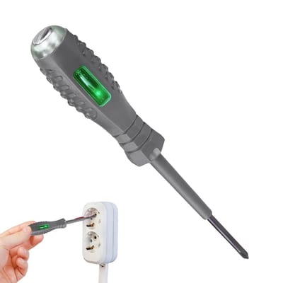 Spanningstester Schroevendraaier - Elektrische Detector - Elektra Controleren - Met Indicatielampje - 16.8 cm - Zwart