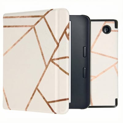 imoshion Design Slim Hard Case Sleepcover met stand voor de Kobo Libra 2 / Tolino Vision 6 - White Graphic