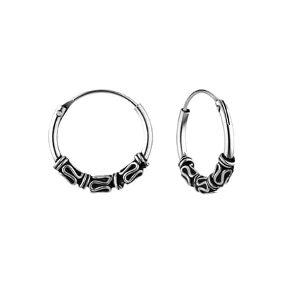 WeLoveSilver - zilveren oorringen - Bali hoops 14mm - slingertjes