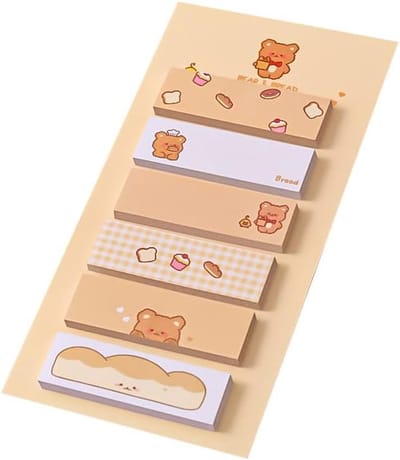 Oneay (1 stuk) Mini-notitieboekje met cartoonprint, kleurrijke plakbriefjes, scrapbook, schrijfwaren, kantoorartikelen, schoolbenodigdheden, professionele kwaliteit