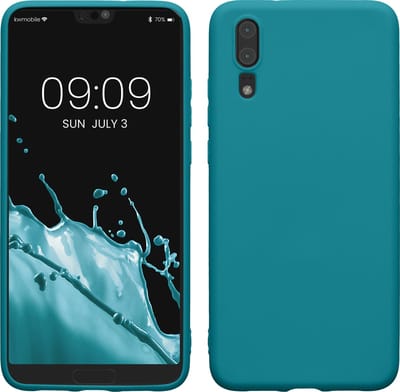 kwmobile telefoonhoesje geschikt voor Huawei P20 - Hoesje voor smartphone - Back cover in mat petrol