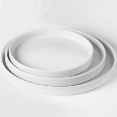 HENDI Bord met hoge rand – wit porselein – Ø240 mm – stapelbaar design