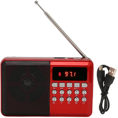 Unyqoos® Compacte draagbare AM-FM-radio met MP3-speler en geheugenkaartfunctie