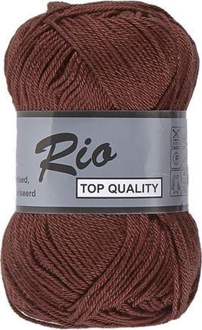 Lammy yarns Rio katoen garen - chocolade bruin (114) - naald 3 a 3,5mm - 10 bollen